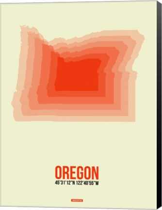 Framed Oregon Radiant Map 2 Print