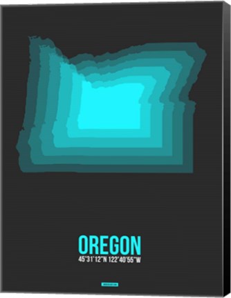 Framed Oregon Radiant Map 5 Print