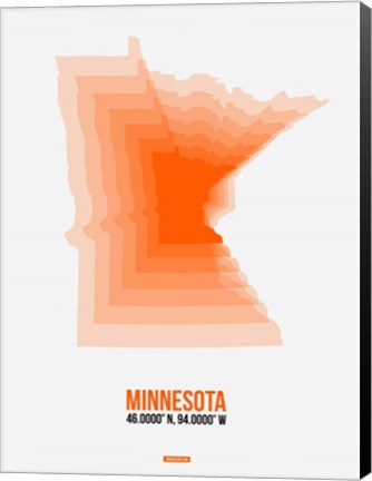 Framed Minnesota Radiant Map 1 Print