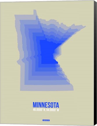 Framed Minnesota Radiant Map 3 Print