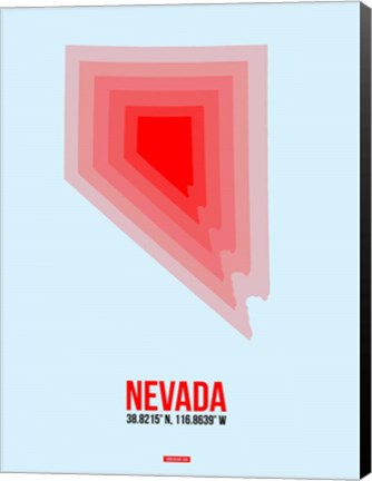 Framed Nevada Radiant Map 1 Print