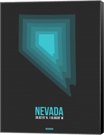 Framed Nevada Radiant Map 5 Print