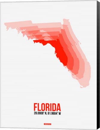 Framed Florida Radiant Map 1 Print