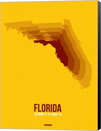 Framed Florida Radiant Map 3 Print