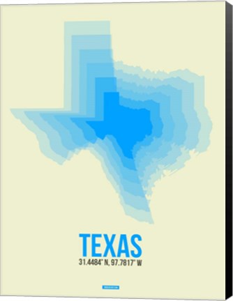 Framed Texas Radiant Map 1 Print