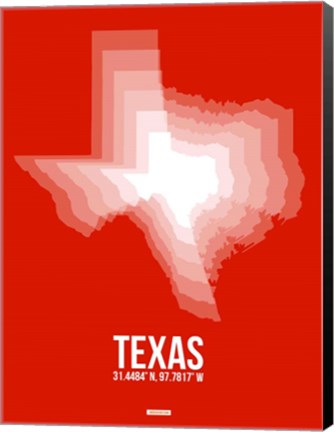 Framed Texas Radiant Map 3 Print