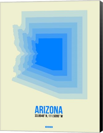 Framed Arizona Radiant Map 2B Print