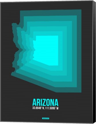 Framed Arizona Radiant Map 5B Print