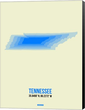 Framed Tennessee Radiant Map 1 Print