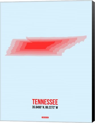 Framed Tennessee Radiant Map 3 Print