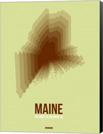 Framed Maine Radiant Map 2 Print