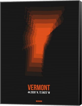 Framed Vermont Radiant Map 5 Print