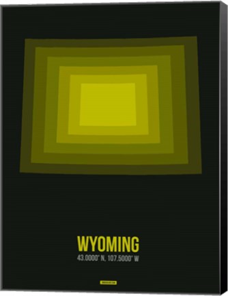 Framed Wyoming Radiant Map 6 Print