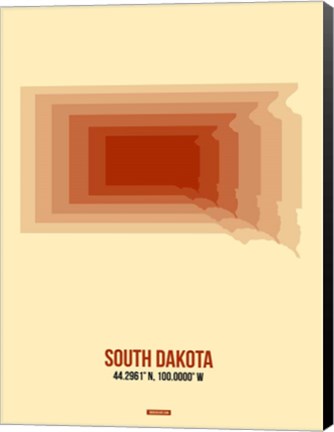 Framed South Dakota Radiant Map 1 Print