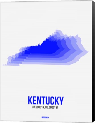 Framed Kentucky Radiant Map 2 Print