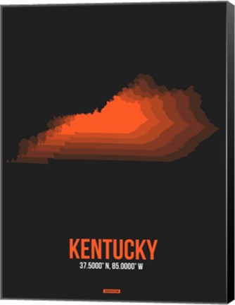 Framed Kentucky Radiant Map 6 Print