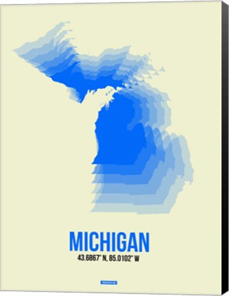 Framed Michigan Radiant Map 1 Print