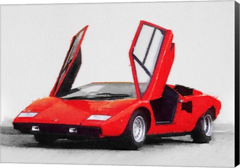 Framed 1974 Lamborghini Countach Open Doors Print