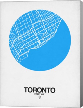 Framed Toronto Street Map Blue Print