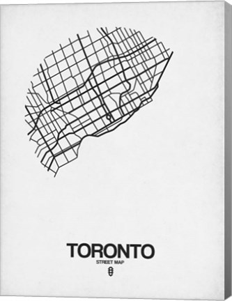 Framed Toronto Street Map White Print