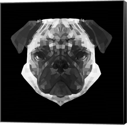 Framed Pug Head Print