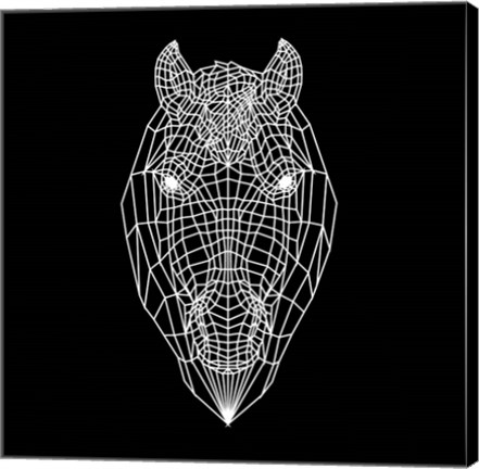 Framed Horse Head Black Mesh Print