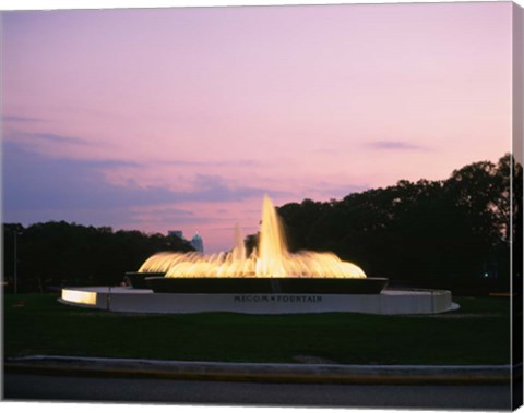 Framed Mecom Fountain, Houston, Texas Print