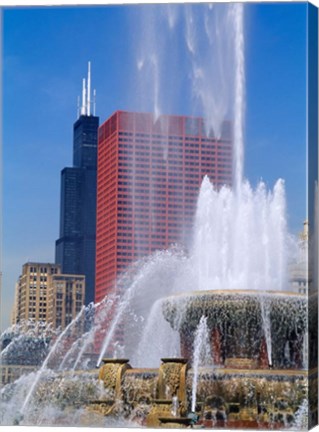 Framed Buckingham Fountain, Chicago, Illinois Print