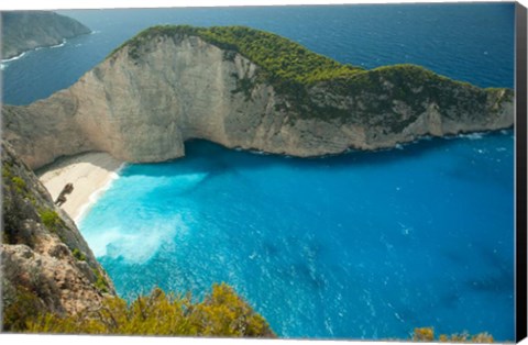 Framed Shipwreck Bay, Zakynthos, Ionian Islands, Greece Print