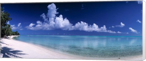 Framed Matira Beach, Bora Bora Polynesia Print