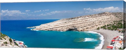 Framed Matala Bay, Heraklion District, Crete, Greece Print