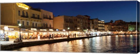 Framed Promenade at Venetian Port, Chania, Crete, Greece Print