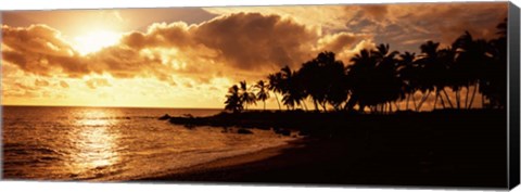 Framed Honomalino Beach, Hawaii Print