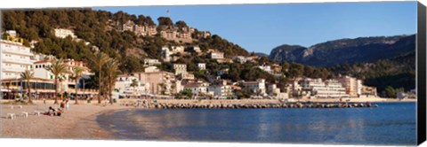 Framed Playa d&#39;es Traves Beach, Port de Soller, Majorca, Balearic Islands, Spain Print