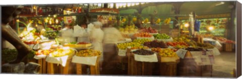 Framed Fruits And Vegetables Market Stall, Santiago, Chile Print