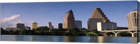 Framed Waterfront Buildings in Austin, Texas Print