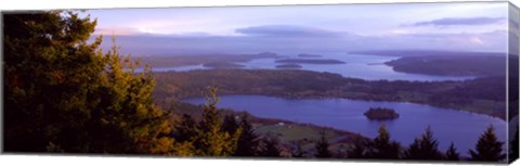 Framed Campbell Lake and Whidbey Island, WA Print