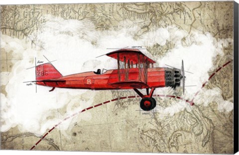 Framed Biplane 3 Print