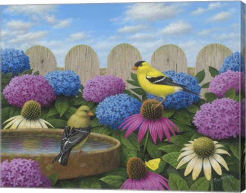 Framed Goldfinches Print