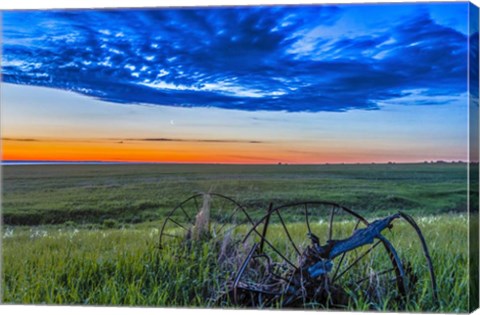 Framed Moon and Venus in conjunction at dawn, Alberta, Canada Print