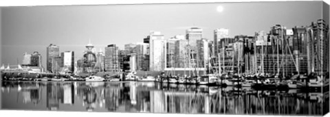 Framed Vancouver, British Columbia, Canada (black &amp; white) Print