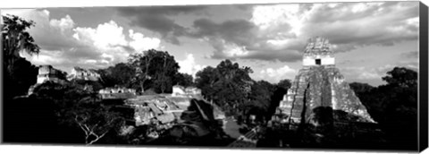 Framed Ruins Of An Old Temple, Tikal, Guatemala BW Print