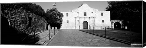 Framed Alamo, San Antonio, Texas (black &amp; white) Print