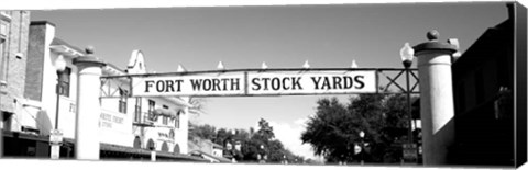 Framed Signboard over a street, Fort Worth Stockyards, Fort Worth, Texas Print