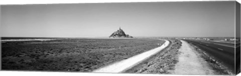 Framed Road passing through a landscape, Mont Saint-Michel, Normandy, France Print