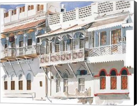 Framed Arabian Balconies Print