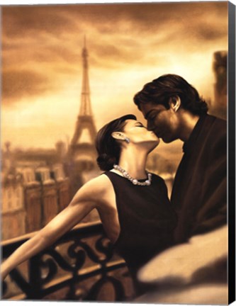 Framed Paris Kiss Print