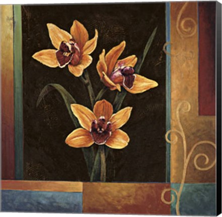 Framed Yellow Orchids Print