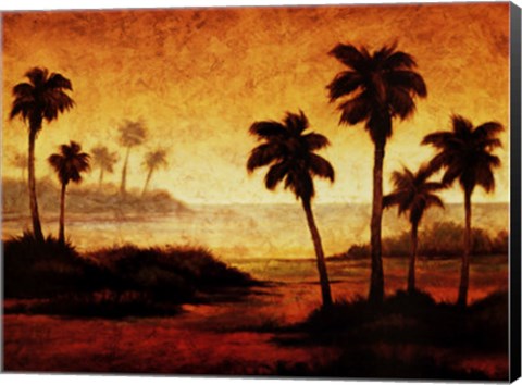 Framed Sunset Palms II Print