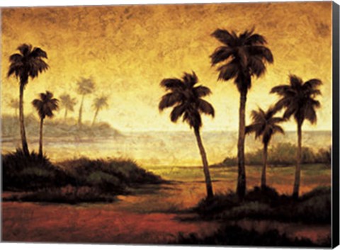 Framed Sunset Palms II Print